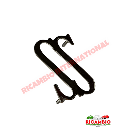 Rear Chrome Abarth ’SS’ Badge & Clips - Classic Fiat 500 - Abarth