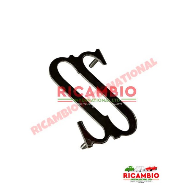 Rear Chrome Abarth ’SS’ Badge & Clips - Classic Fiat 500 - Abarth