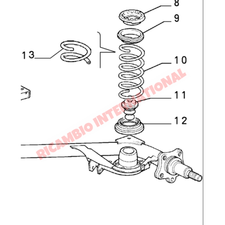 Rear Coil Spring Bottom Rubber Supporting Ring - Classic Fiat Panda - Suspension and Related Parts