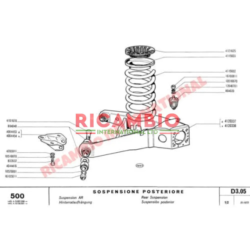 Rear Coil Spring Rubber Seat - Classic Fiat 500 - Suspension