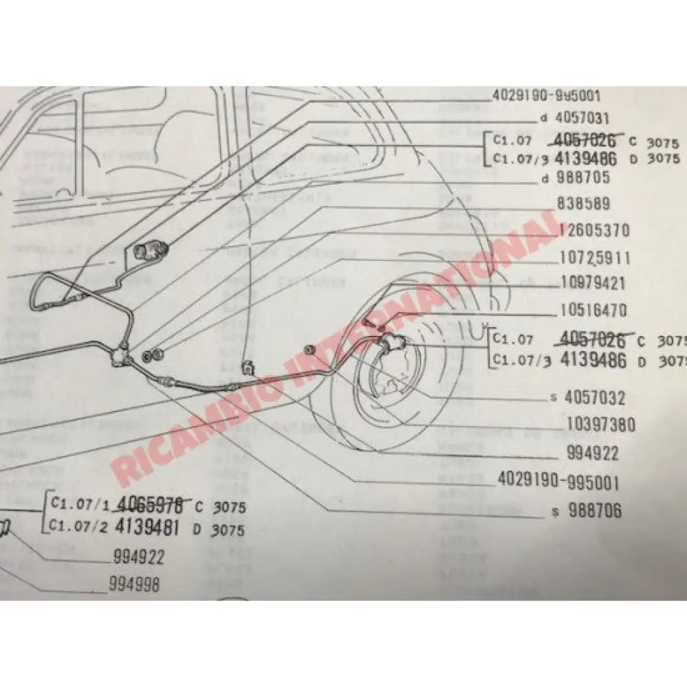 Rear Copper Brake Pipe - Classic Fiat 500 - Hydraulic & Related Parts