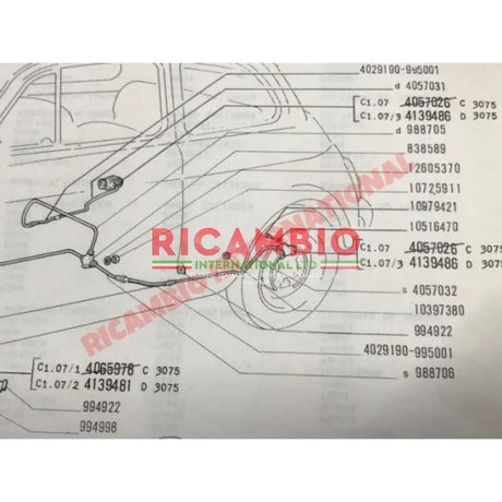 Rear Copper Brake Pipe - Classic Fiat 500 - Hydraulic & Related Parts