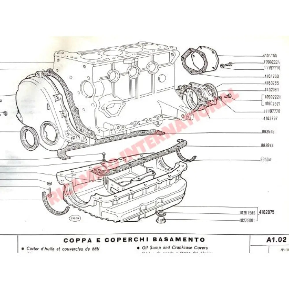Rear Crankshaft Housing - Fiat 850 - Engine & Engine Parts