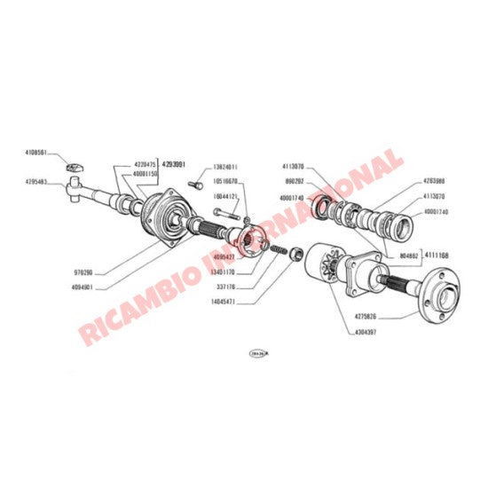 Rear Drive Shaft Hub Flange - Classic Fiat 500 126 600 - Axles - Shafts - Joints and Couplings