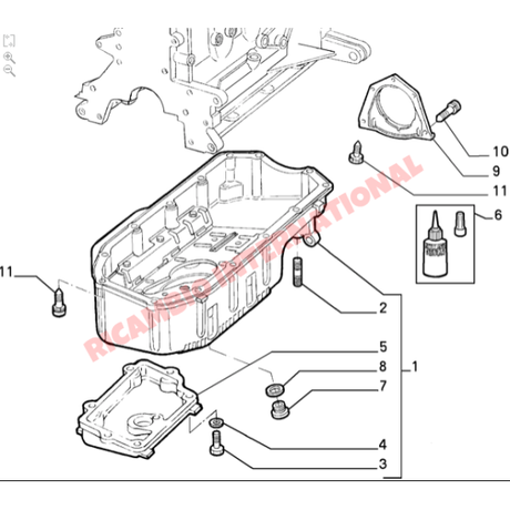 Rear Engine Crankshaft Main Oil Seal and Housing - Fiat Barchetta Fiat Coupe,Punto HGT,Multipla Lancia Delta - Gaskets