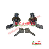 Rear Engine Lid Chrome Lock Kit - Autobianchi Bianchina Berlina - Handles - Locks and Catches