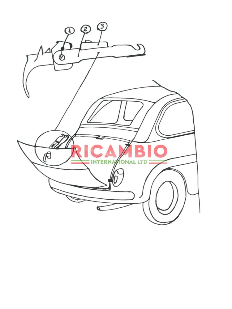 Rear Engine Lid Opening Bracket - Classic Fiat 500 - Classic Fiat 500 Parts & Spares