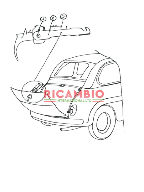 Rear Engine Lid Opening Bracket - Classic Fiat 500 - Classic Fiat 500 Parts & Spares