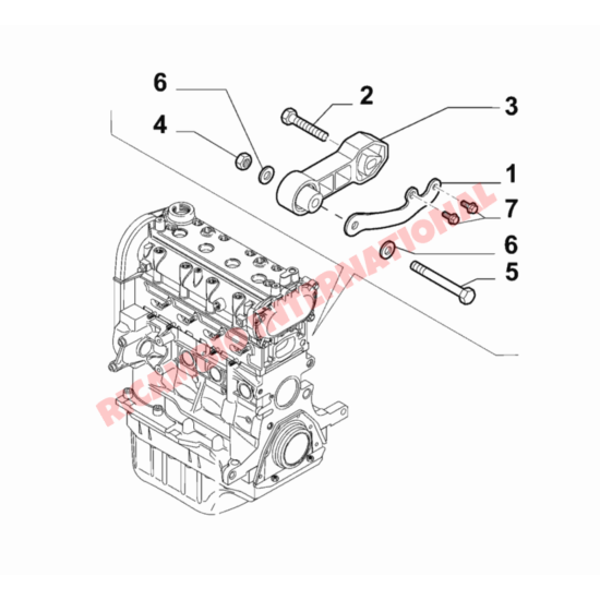 Rear Engine Mount - New Fiat 500 - Engine Parts