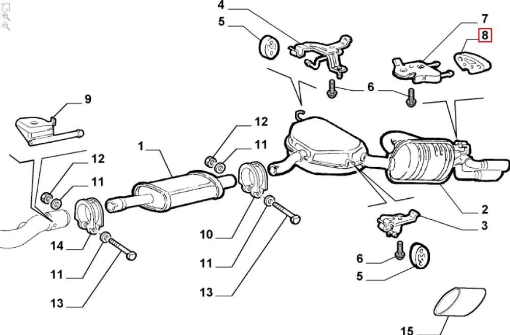 Rear Exhaust Rubber Mount - Fiat Barchetta Coupe Lancia Delta - Exhaust