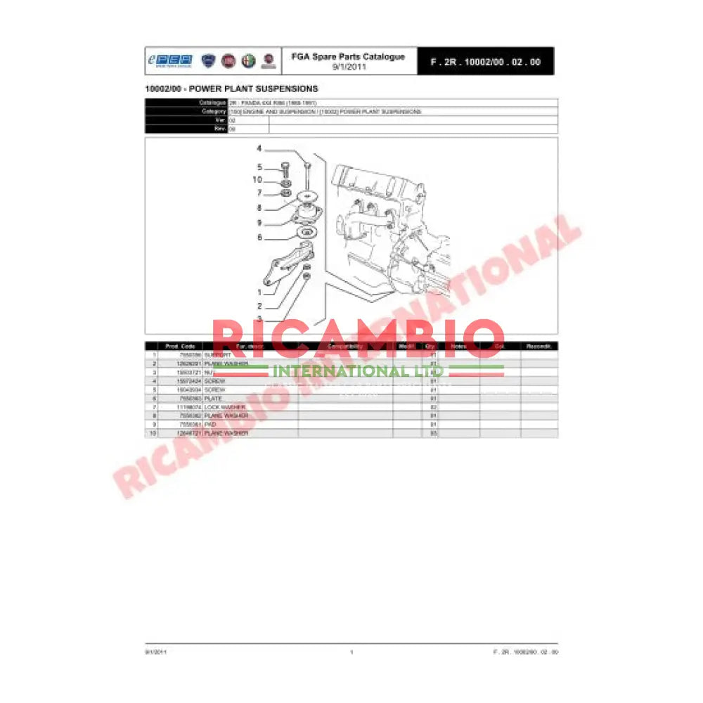 Rear Gearbox Mount/Mounting - Classic Fiat Panda 4x4 - Engine Parts