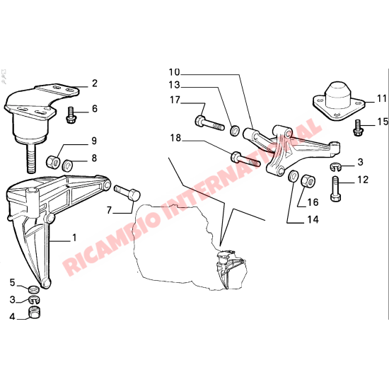 Rear Gearbox Mount/Mounting - Fiat Punto MK1 - Engine Parts