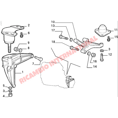 Rear Gearbox Mount/Mounting - Fiat Punto MK1 - Engine Parts
