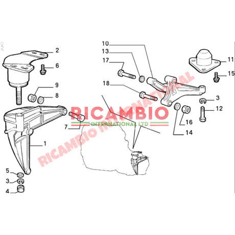 Rear Gearbox Mount/Mounting - Fiat Punto MK1 - Engine Parts
