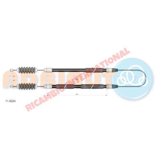 Rear Handbrake Cable - Fiat 124 Saloon - Brake Parts & Components