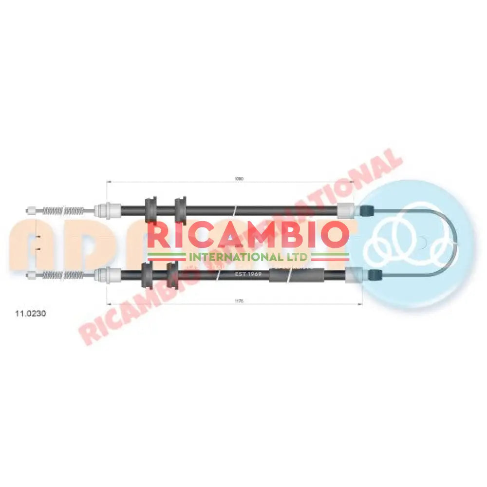 Rear Handbrake Cable - Fiat 131 all models - Brake Parts & Components