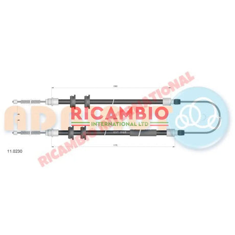 Rear Handbrake Cable - Fiat 131 all models - Brake Parts & Components