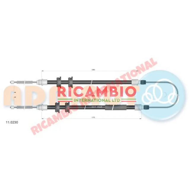 Rear Handbrake Cable - Fiat 131 all models - Brake Parts & Components