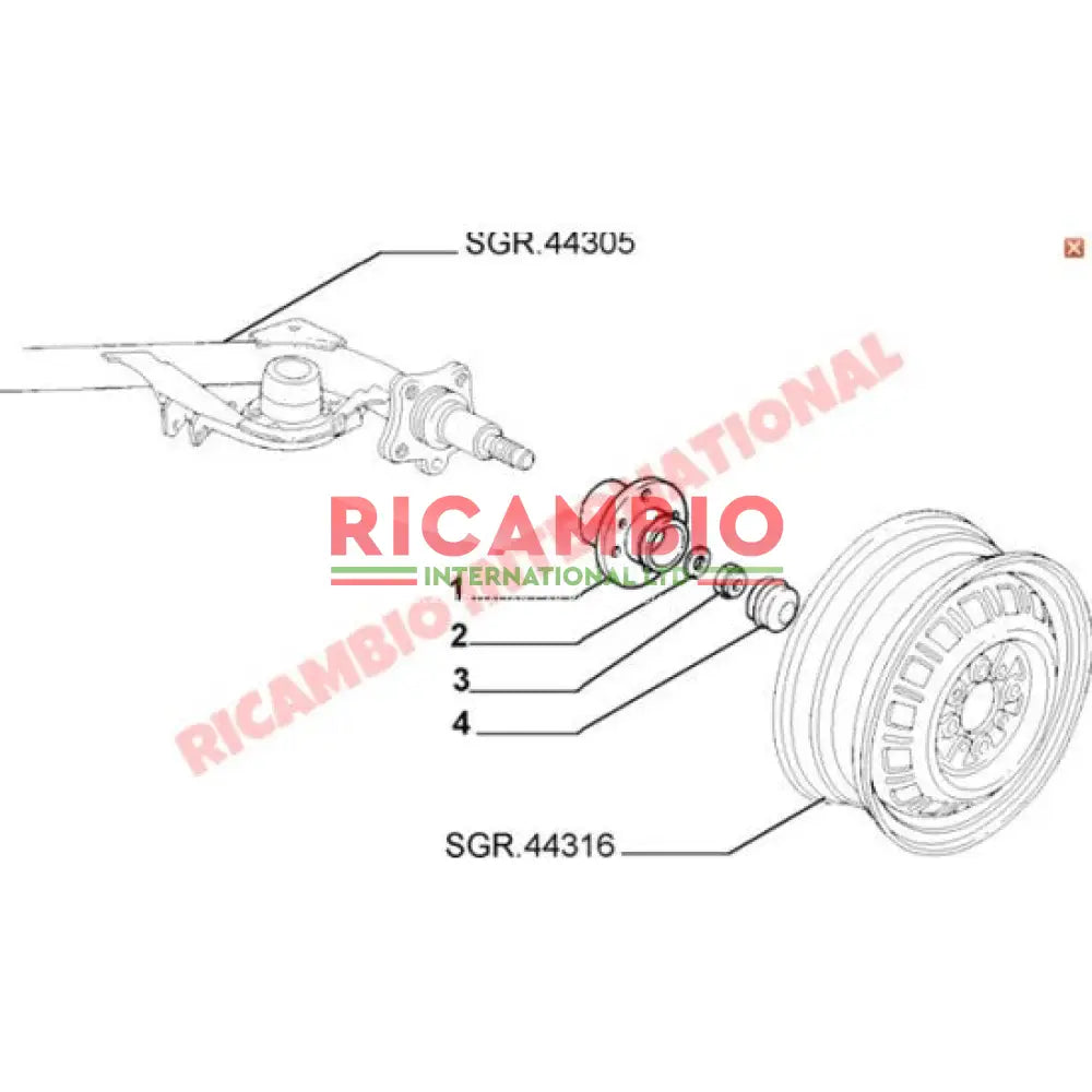 Rear Hub & Bearing Complete - Classic Fiat Panda,Cinquecento,Seicento,Uno,Tipo,Tempra,127,128,Strada,Ritmo - Suspension