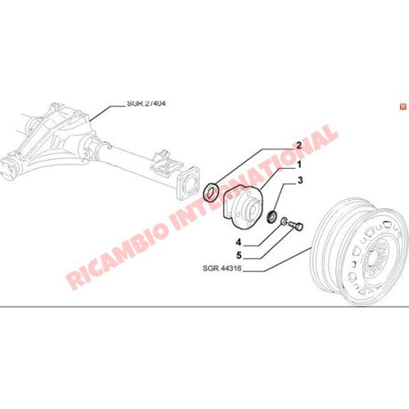 Rear Hub & Bearing Complete - Classic Fiat Panda - Suspension and Related Parts