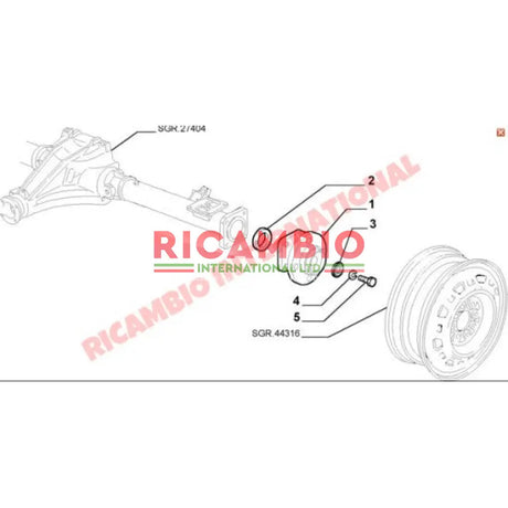 Rear Hub & Bearing Complete - Classic Fiat Panda - Suspension and Related Parts