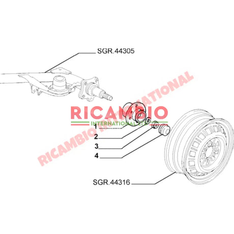 Rear Hub Nut - Fiat,Alfa Romeo,Lancia various - Steering - Shaft & Suspension