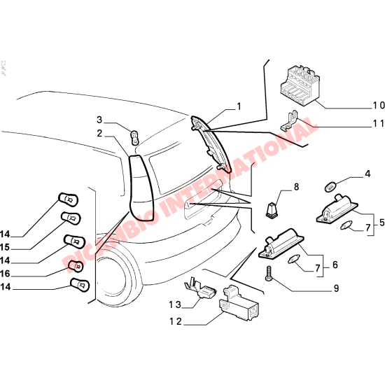 Rear Lamp Extension Nut - Fiat Punto MK1 - Lighting