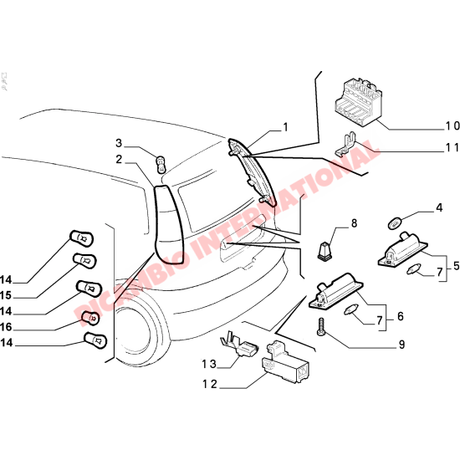 Rear Lamp Extension Nut - Fiat Punto MK1 - Lighting