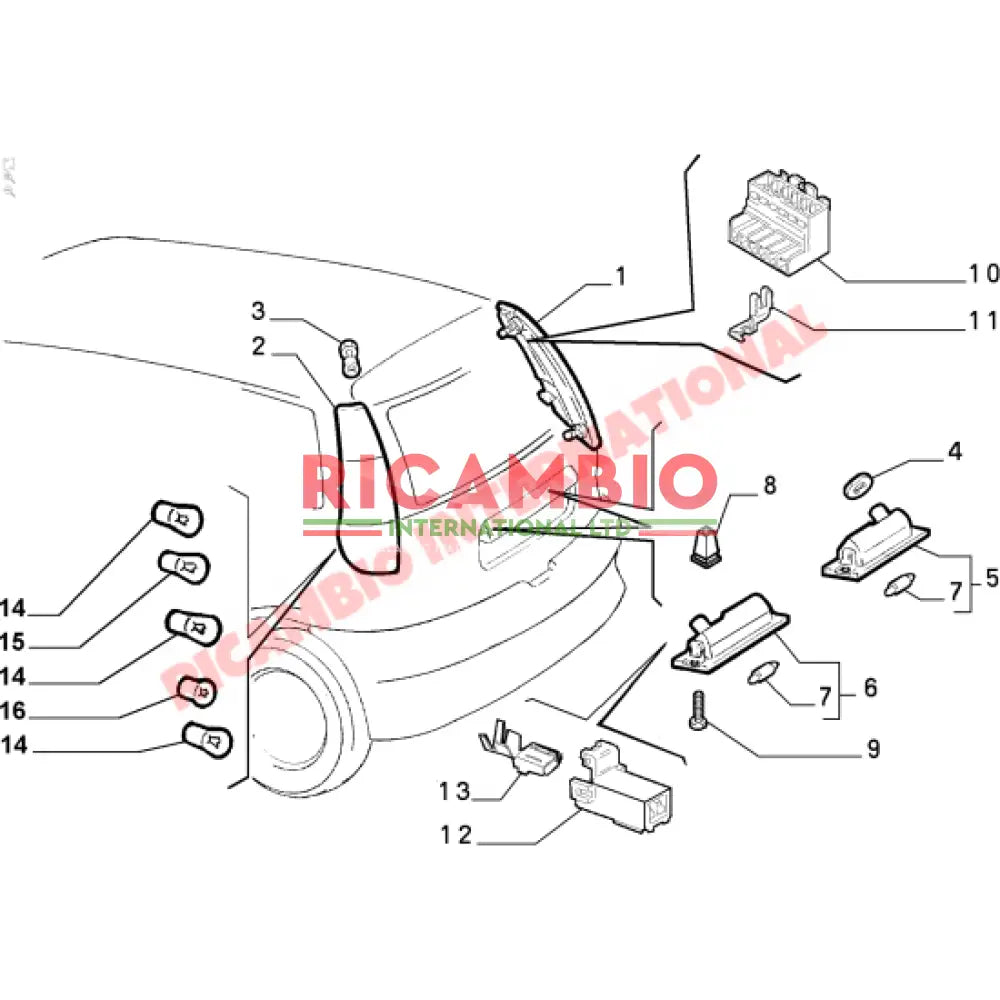 Rear Lamp Extension Nut - Fiat Punto MK1 - Lighting