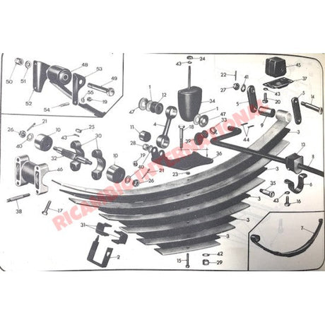 Rear Leaf Spring Clip Seal Kit (8 piece) - Lancia Fulvia - Suspension