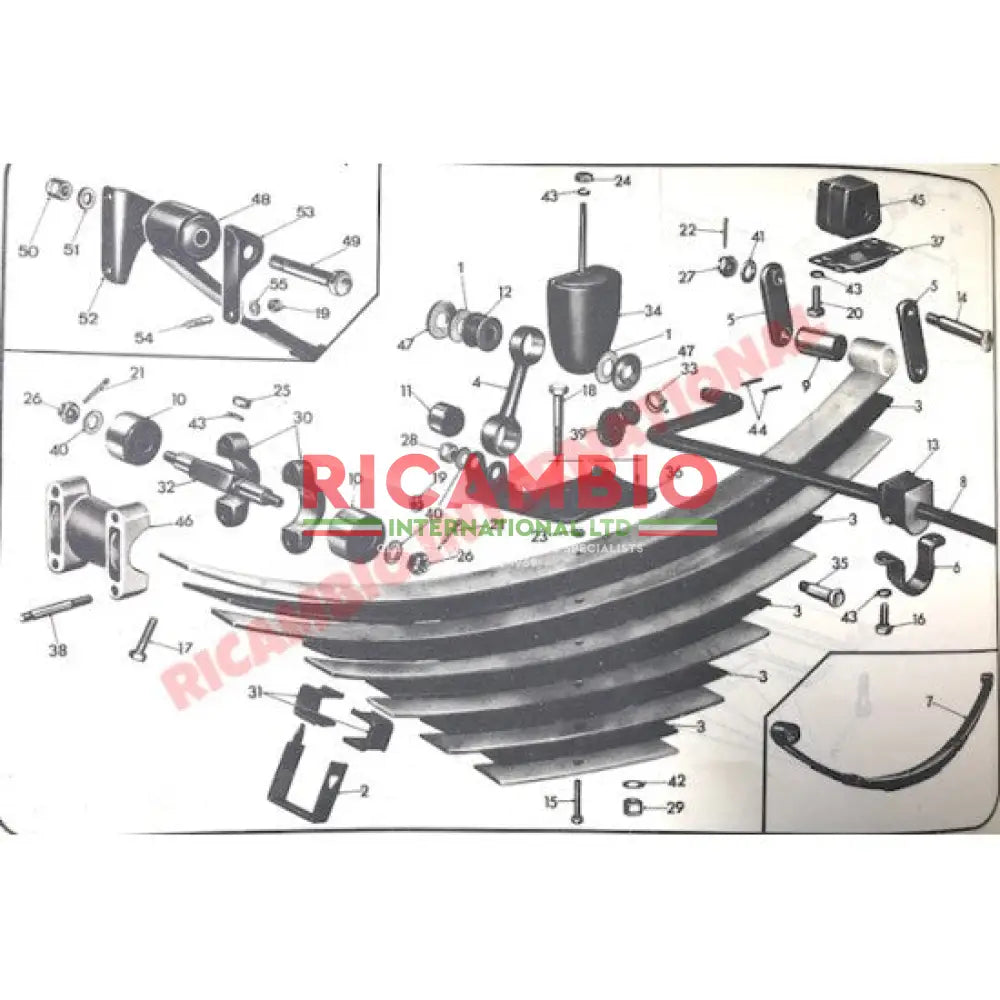 Rear Leaf Spring Plastic Profile Gasket - Lancia Fulvia - Suspension