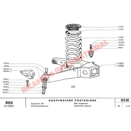 Rear Lowered Coil Spring Kit (160mm) - Classic Fiat 500 - Suspension