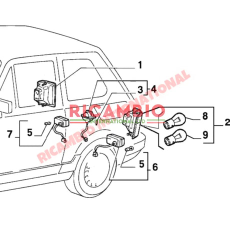 Rear Number Plate Lamp - Fiat 126 - Lights - Lamps & Lenses