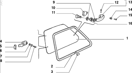 Rear Opening Side Window Hinge Trim - Classic Fiat Panda,126,Uno,Y10 - trim clip