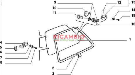 Rear Opening Side Window Hinge Trim - Classic Fiat Panda,126,Uno,Y10 - trim clip