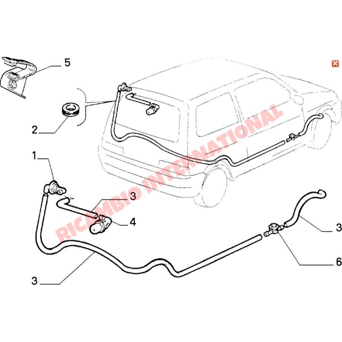 Rear Screen Washer Jet - Fiat Cinquecento Seicento - Wiper - Washer & Associated Parts