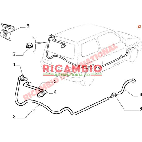 Rear Screen Washer Jet - Fiat Cinquecento Seicento - Wiper - Washer & Associated Parts