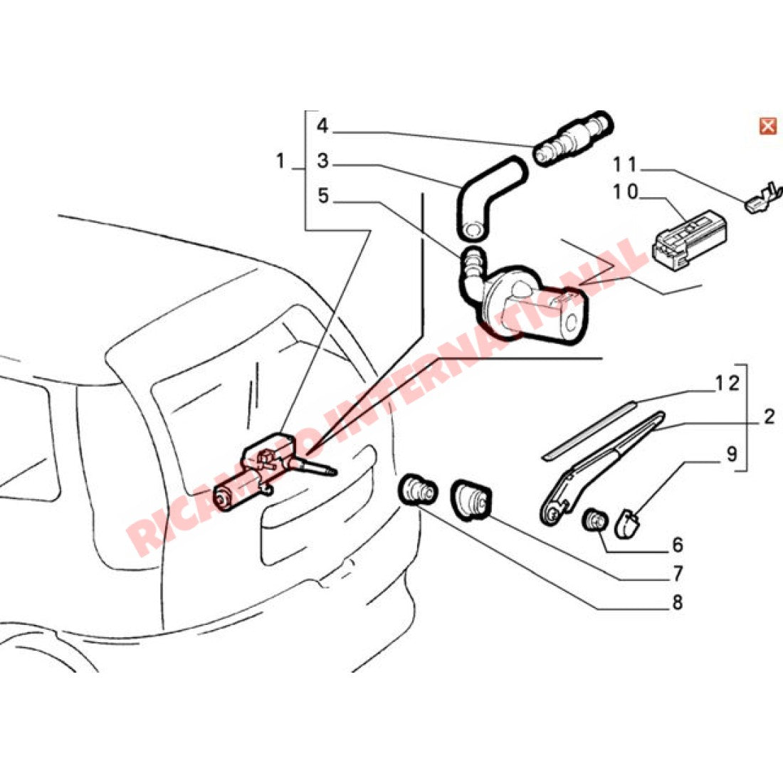 Rear Screen Washer Jet - Fiat Punto MK1 - Wiper - Washer & Associated Parts