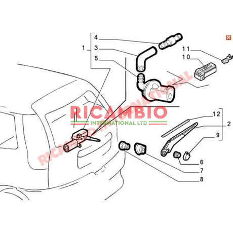 Rear Screen Washer Jet - Fiat Punto MK2 New Fiorino New Croma
