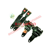 Rear Seat Belt Kit Automatic Inertia (BLACK) - Classic Fiat 500 126 600 850 900 - None - Classic Fiat 500 Parts & Spares