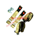 Rear Seat Belt Kit Static (COFFEE CREAM) - Classic Fiat 500 126 600 850 900 - Classic Fiat 500 Parts & Spares