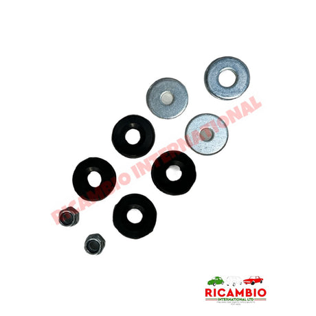 Rear Shock Absorber Rubber Bush Washer & Nuts Kit - Classic Fiat 500 126 - Bushes - Mounts and Silent Blocks
