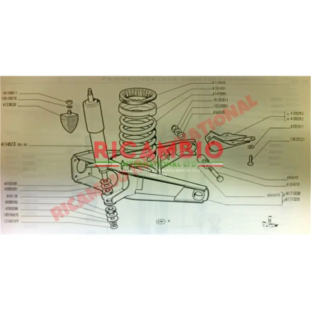 Rear Shock Absorbers & Bushes Kit (2) - Classic Fiat 500 & 126 - Suspension Parts