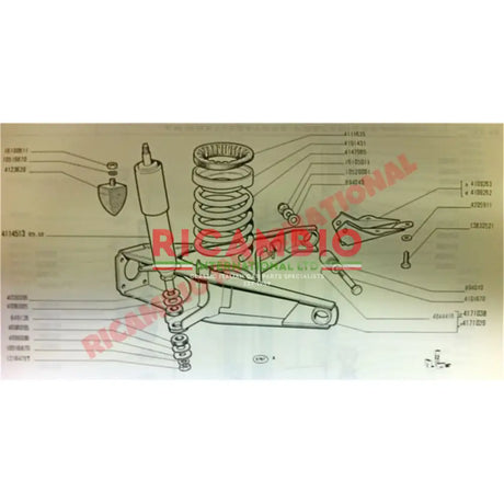 Rear Shock Absorbers & Bushes Kit (2) - Classic Fiat 500 & 126 - Suspension Parts