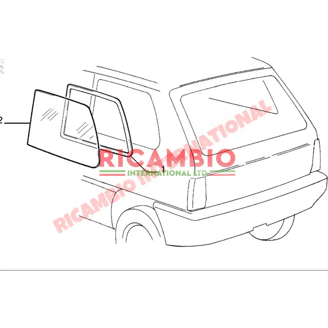 Rear Side Glass (FIXED) - Classic Fiat Panda - Windows - Seals & Associated Parts