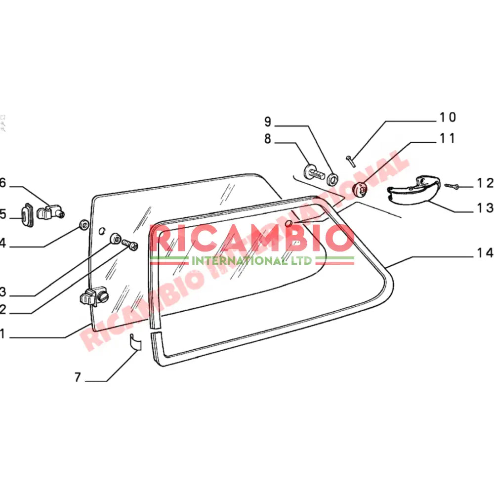 Rear Side Window Hinge Repair Kit - Fiat 126,127,Classic Panda,Uno - Windows & Seals
