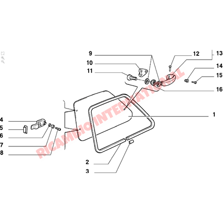 Rear Side Window Hinge Gasket - Fiat 126 - Handles - Locks and Catches