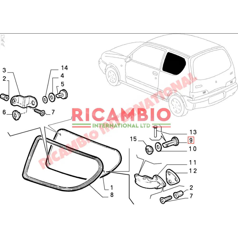 Rear Side Window Hinge Pin - Fiat 126 Seicento