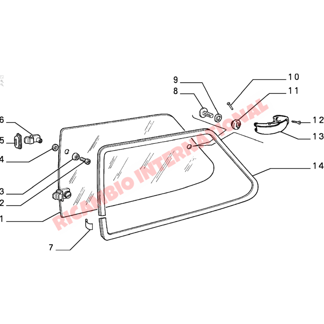 Rear Side Window Hinge Repair Kit - Fiat Classic Panda - Windows - Seals & Associated Parts