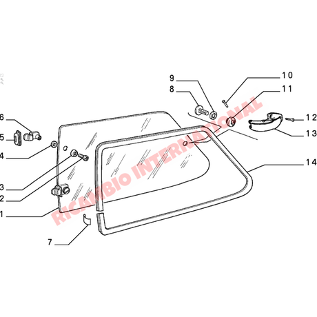 Rear Side Window Hinge Repair Kit - Fiat Classic Panda - Windows - Seals & Associated Parts